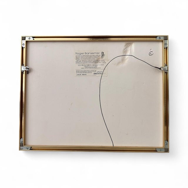 1990s Roger Bansemer American Original Painting ‘Shrimp Boats’ — Framed 18×14, Nautical Scene For Sale - Image 5 of 5