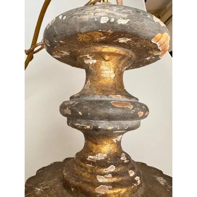 8-Light Carved Wood Chandelier For Sale - Image 9 of 10