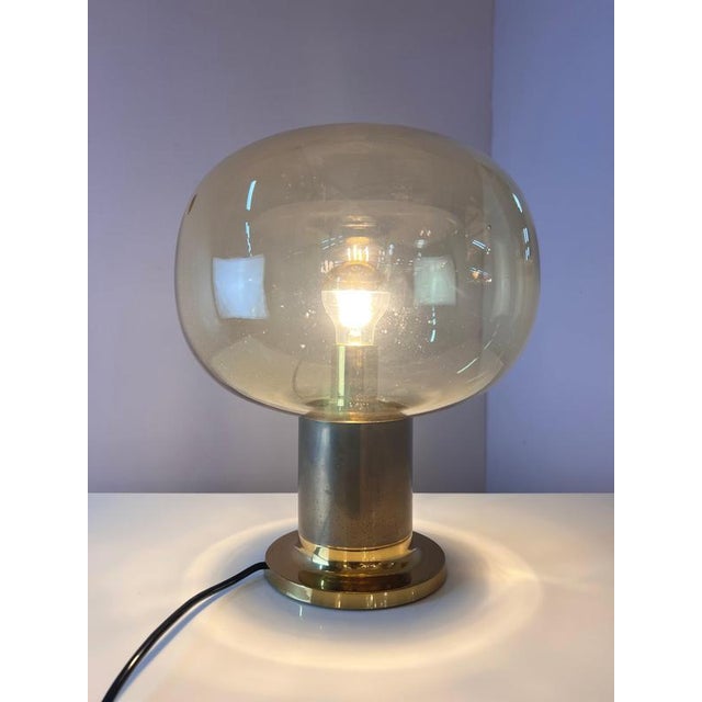 Table Lamp in Brass and Mouth-Blown Glass For Sale - Image 3 of 11