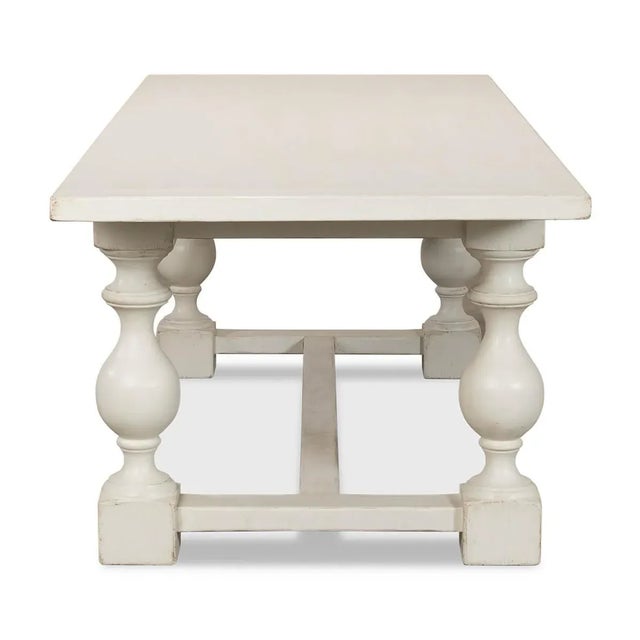 English Country Antique White Dining Table For Sale - Image 4 of 12