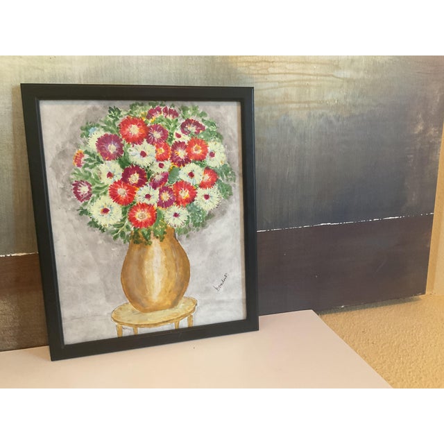 Mid 20th Century Framed Floral Still-Life Painting - Signed For Sale In Palm Springs - Image 6 of 14