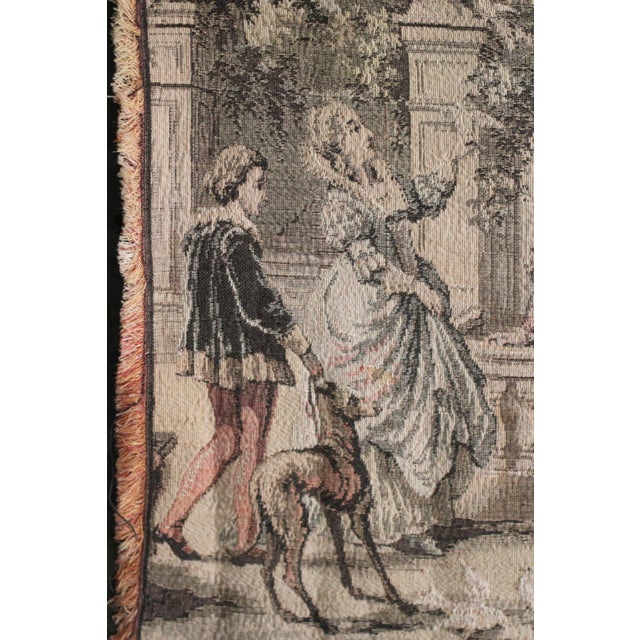 Belgian Antique Long Tapestry of a Canal Scene For Sale - Image 10 of 12