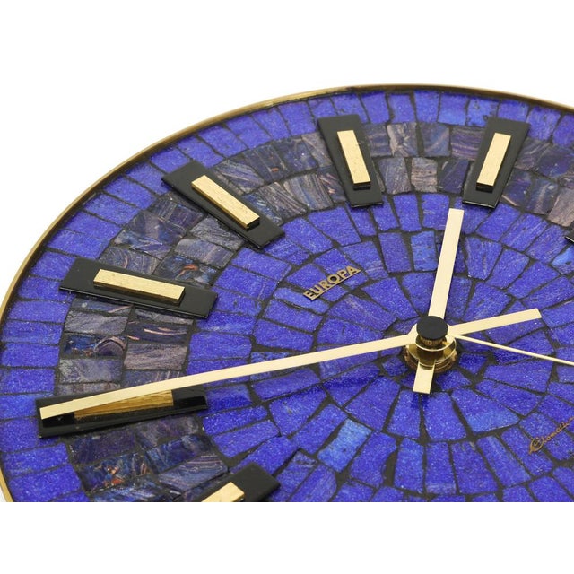 Modern German Blue Mosaic Wall Clock, 1950s For Sale - Image 6 of 18