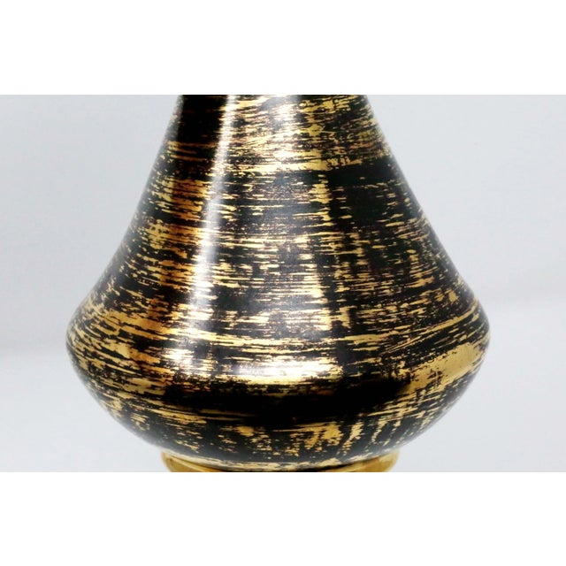 1960s Vintage Stangl Pottery "Black Gold" Hand-Painted Vase For Sale - Image 5 of 8