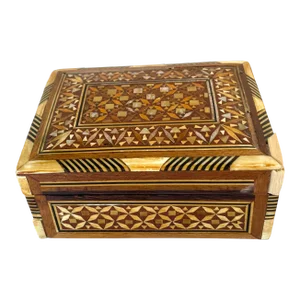 Vintage Inlaid Wooden Trinket Box