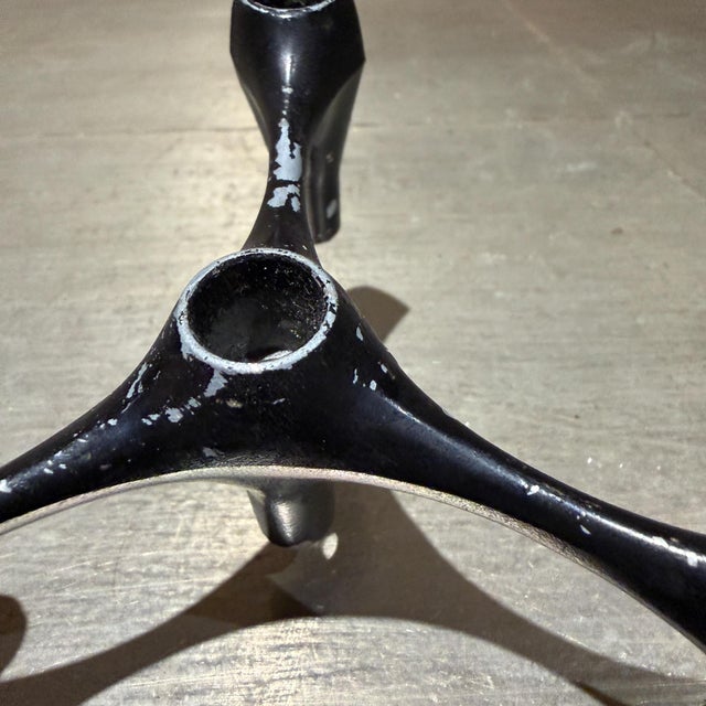 Black Vintage Candle Holder Cast Alluminum Mid Century Modern Laurids Longborg Era For Sale - Image 8 of 11