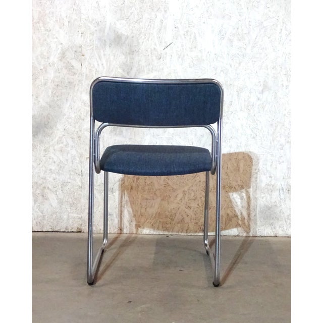 Dutch Model SE09 Chairs with Tubular Frames by Walter Antonis for 't Spectrum, Holland, 1971, Set of 4 For Sale - Image 6 of 10