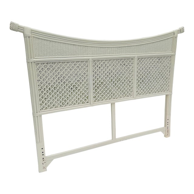 Vintage Queen Bamboo Headboard For Sale