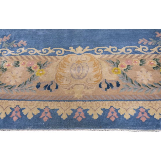1960s Vintage Chinese Art Deco Hand Knotted Wool,11'9'' X 14'8'' For Sale - Image 5 of 6