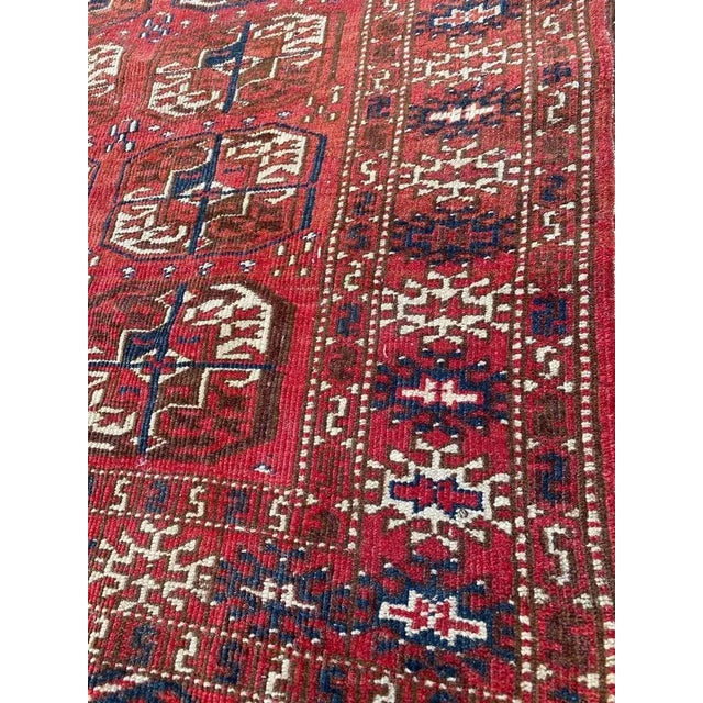 Antique Turkmen Boukhara Rug For Sale - Image 10 of 13