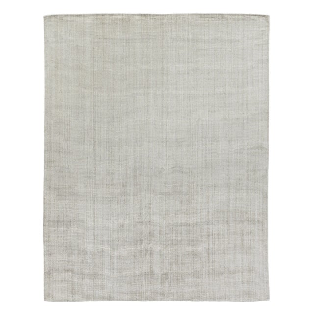 Hamm Hand loom Wool/Viscose Light Beige Rug-8'x10'" For Sale