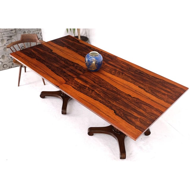 Mid 20th Century Two Part Rosewood Two Pedestals Dining Table Game Table Mint For Sale - Image 5 of 17
