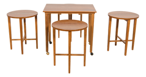 Mid-Century Modern Danish Nesting Tables by Poul Hundevad for Novy Domov, Czechoslovakia, 1960s, Set of 5