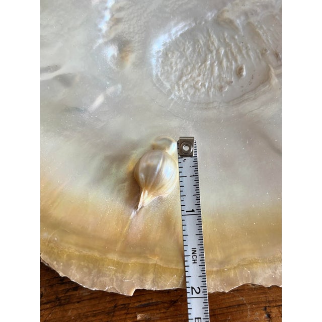 Gold Vintage Mother of Pearl Caviar Serving Set Gold Lipped Shell Bowl With 2 Spoons For Sale - Image 8 of 12