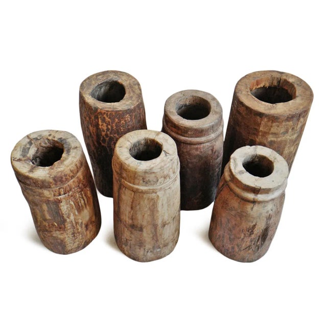 Antique India Wood Butter Pot For Sale In Los Angeles - Image 6 of 7