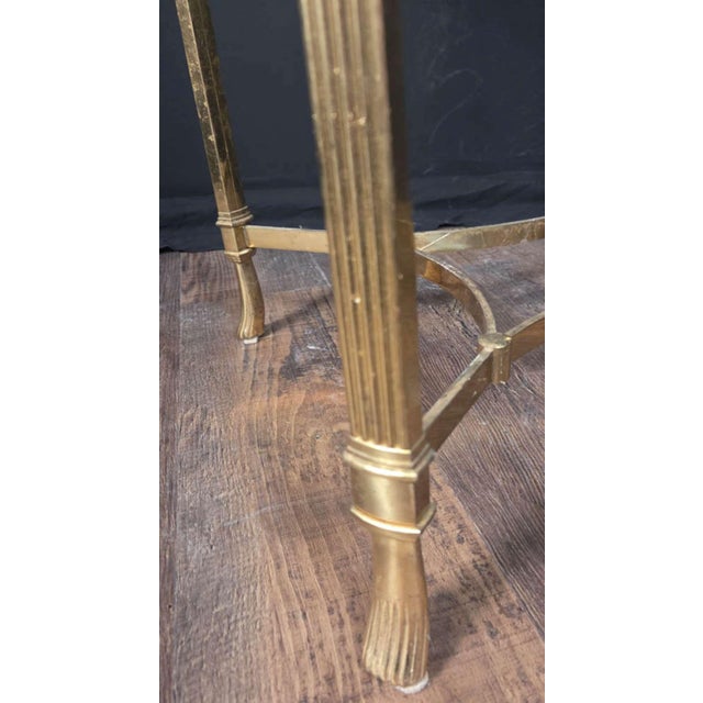 Metal 1960s Hollywood Regency or Late MCM Italian Brass and Glass Table For Sale - Image 7 of 12