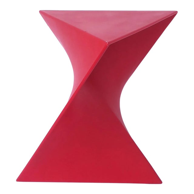 Red Geometric Side Drinks Table, Late 20th Century For Sale