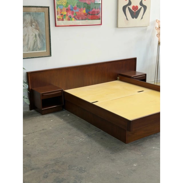 1960s Danish Modern Queen Platform Bed For Sale - Image 11 of 15