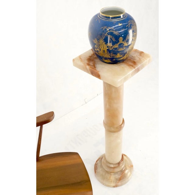 Vintage Round Turned Onyx Pedestal Stand Chairish