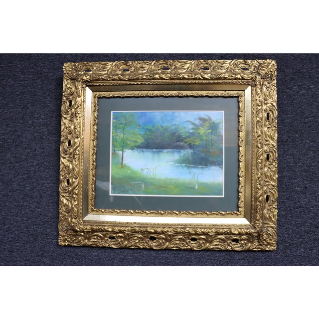 Signed Oil Painting W/Victorian Frame For Sale - Image 9 of 9