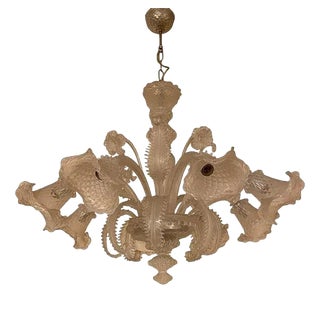 Italian Style Murano Glass in Transparent and Sand Chandelier by Simoeng For Sale