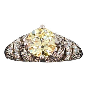 1.70 Ct Gia Certified Natural Fancy Yellow Diamond Ring Size 6.5