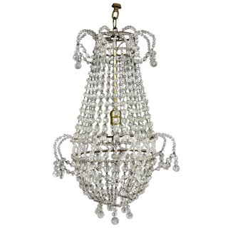 Hollywood Regency Crystal Chandelier For Sale