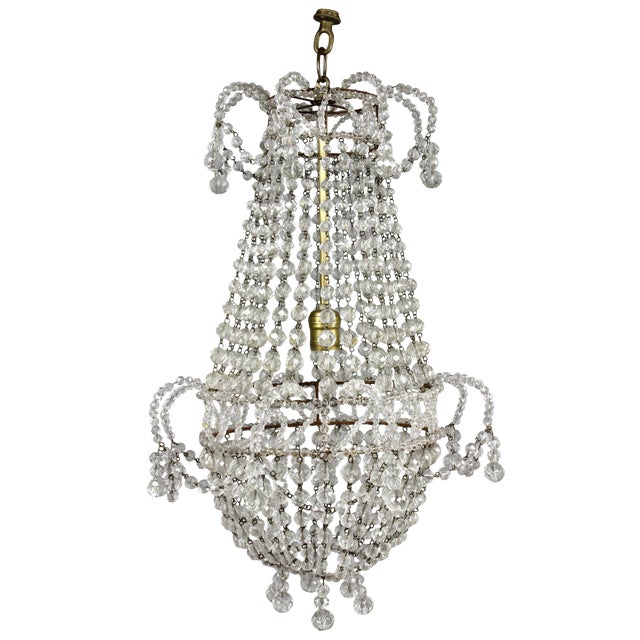 Hollywood Regency Crystal Chandelier For Sale