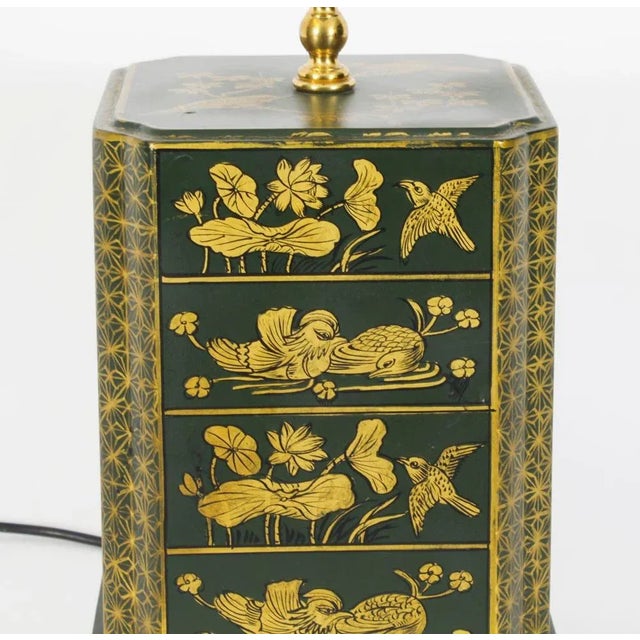 Late 20th Century Hand Painted Toleware Table Lamp For Sale - Image 11 of 18