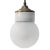 Vintage Industrial White Porcelain Clear Glass Brass Pendant Lights For Sale - Image 9 of 9