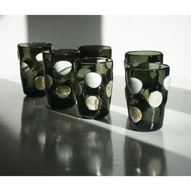 Mid-Century Modern Murano Glass Glasses by Mariana Iskra, Set of 6 For Sale - Image 3 of 13