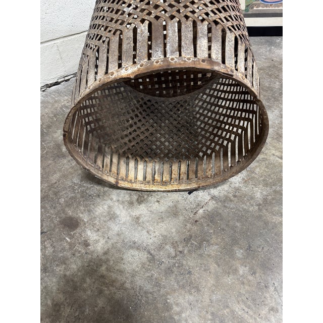 Gray Rustic Industrial Metal Outdoor Chairs - A Pair For Sale - Image 8 of 9