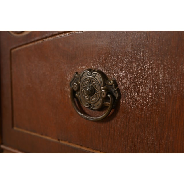 Berkey & Gay Style Antique Art Deco Carved Walnut Highboy Dresser, Circa 1930s For Sale In South Bend - Image 6 of 11