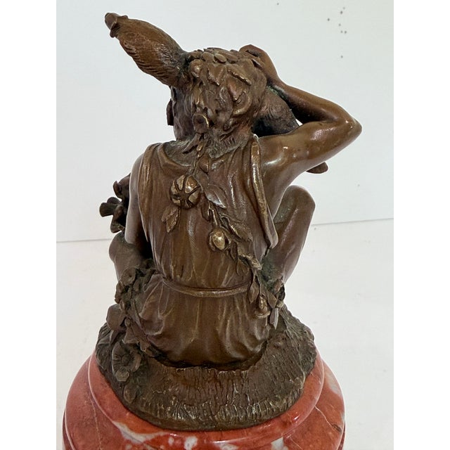 Vintage Bronze Nick Bottom From Shakespeare’s “A Midsummer Night’s Dream” on Marble Pedestal For Sale In Chicago - Image 6 of 12