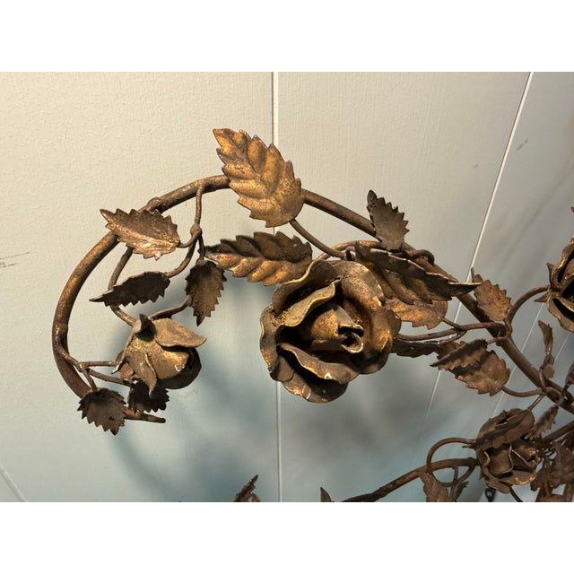 Italian Vintage Italian Gilt Tole Sconce For Sale - Image 3 of 10