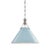 Transitional Hudson Valley Lighting Mark D. Sikes Painted No.2 1-Light Large Pendant, Polished Nickel/Blue Bird For Sale - Image 3 of 3