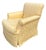 Nancy Corzine Alistair English Roll Arm Lounge Club Chair in Yellow Matelasse Fabric.
