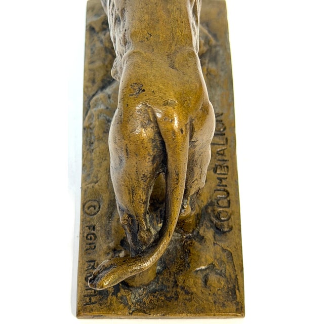 Gold Early 20th Century Frederick G. R. Roth “Columbia Lion” American Bronze Animalier Sculpture For Sale - Image 8 of 15