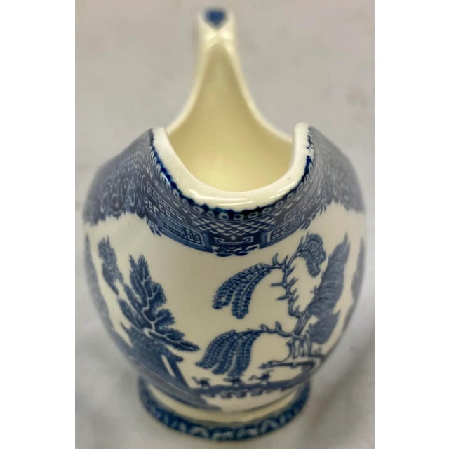 Vintage Wedgwood Blue Willow Gravy / Sauce Boat From England - Circa 1950 For Sale - Image 9 of 12