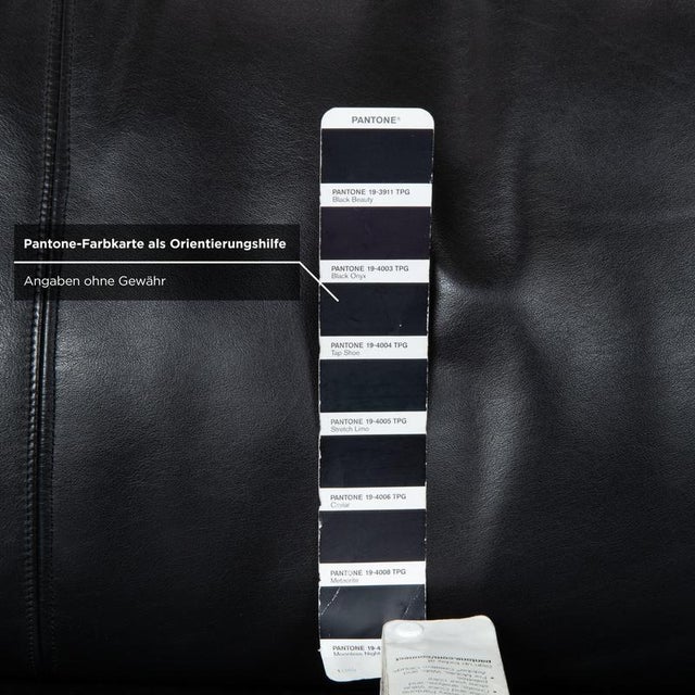 Animal Skin Black Leather Conseta Four-Seater Sofa from Cor For Sale - Image 7 of 11