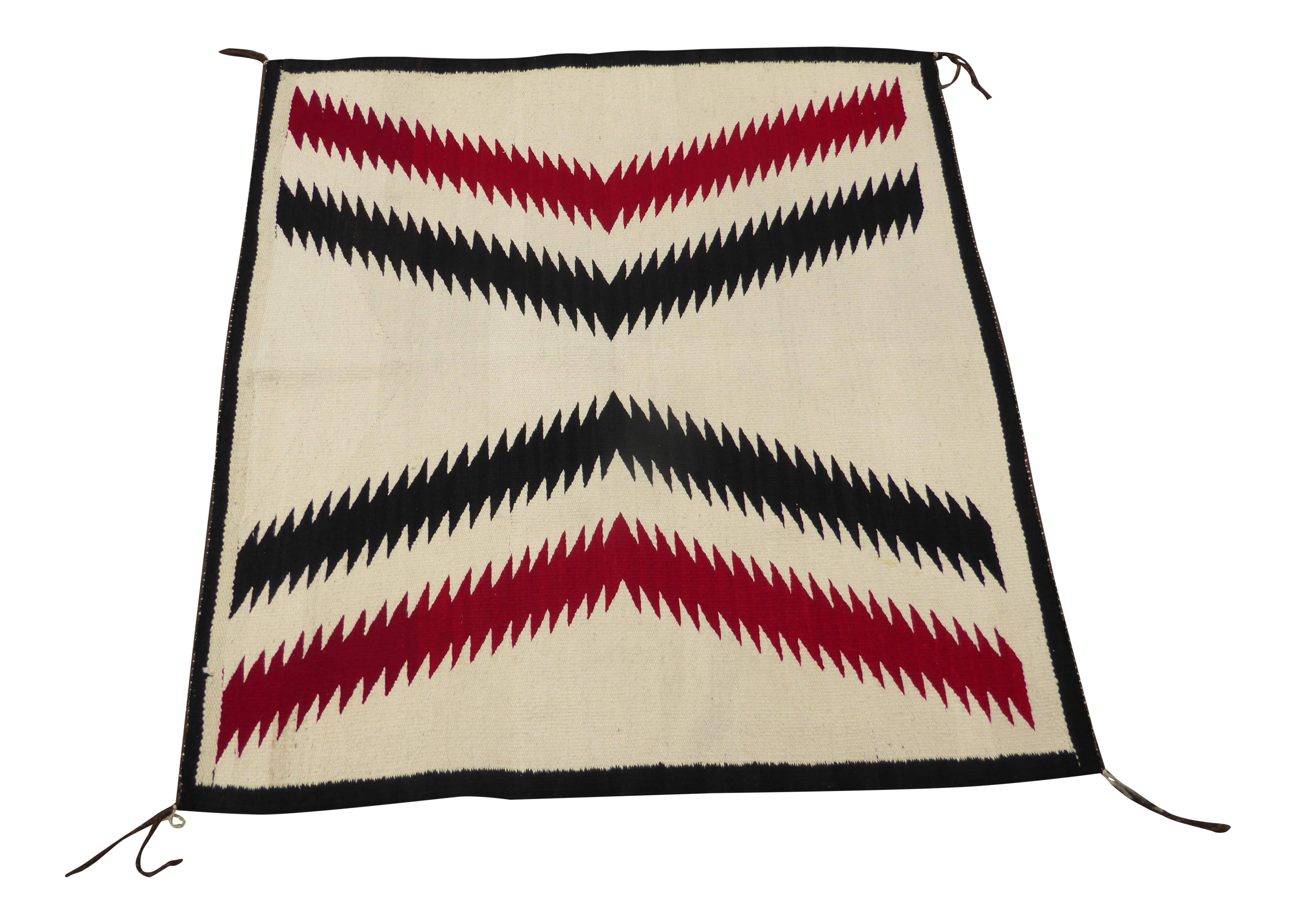 Vintage Southwestern Handwoven Wool Area Rug / Tapestry - 3′8″ × 3′10″ - image 0