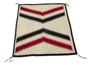 Vintage Southwestern Handwoven Wool Area Rug / Tapestry - 3′8″ × 3′10″