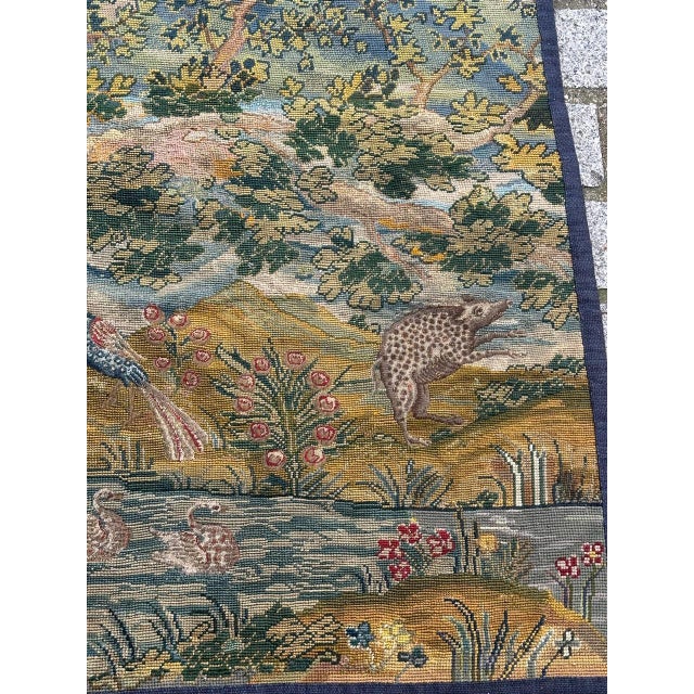 Elegant 18th-century French petit point tapestry, beautifully hand-stitched with fine detail and rich colors. This...