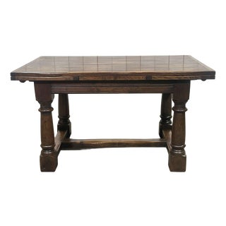 Late 19th Century English Monastery Table with Extensions in Elm and Oak For Sale
