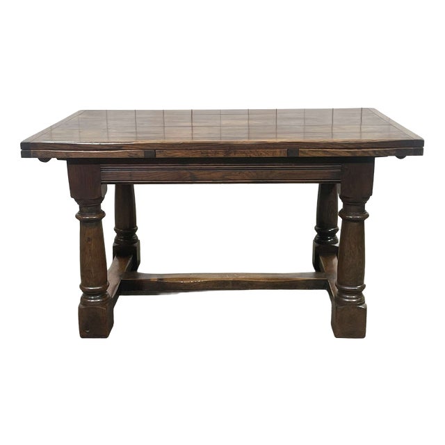 Late 19th Century English Monastery Table with Extensions in Elm and Oak For Sale