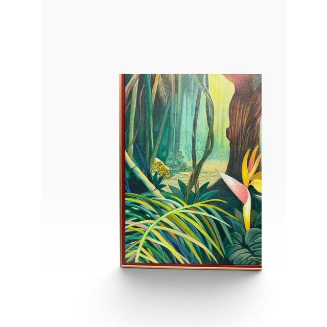 N. Villalta Signed 2008 Surrealist Anthropomorphic Jungle Landscape Painting For Sale In West Palm - Image 6 of 7