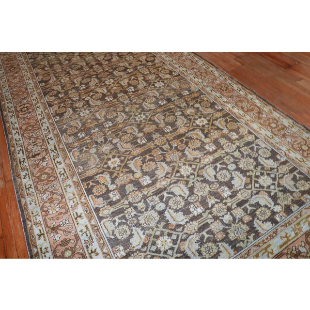 Brown Early 20th Century Brown Persian Malayer Corridor Rug - 6'10" x 17' For Sale - Image 8 of 10