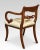 Pair of mahogany Carver Armchairs, The brass inlaid top rail above carved rail. To the upholstered seats, flanked by down-...
