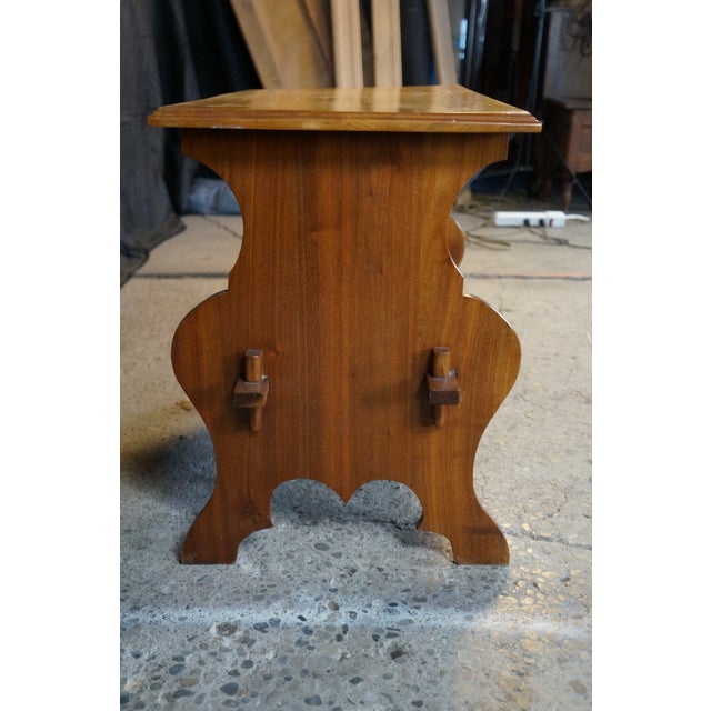Brown Vintage Early American Style Mahogany Library Console Book Stand Side End Table For Sale - Image 8 of 15