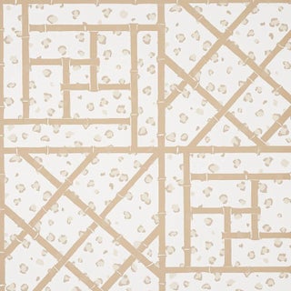 Sample - Schumacher X Cristina Buckley Fancy Beast Wallpaper in Sand For Sale